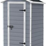 Garden Storage Shed 4 X 3 Ft Grey Resin Hinged Doors