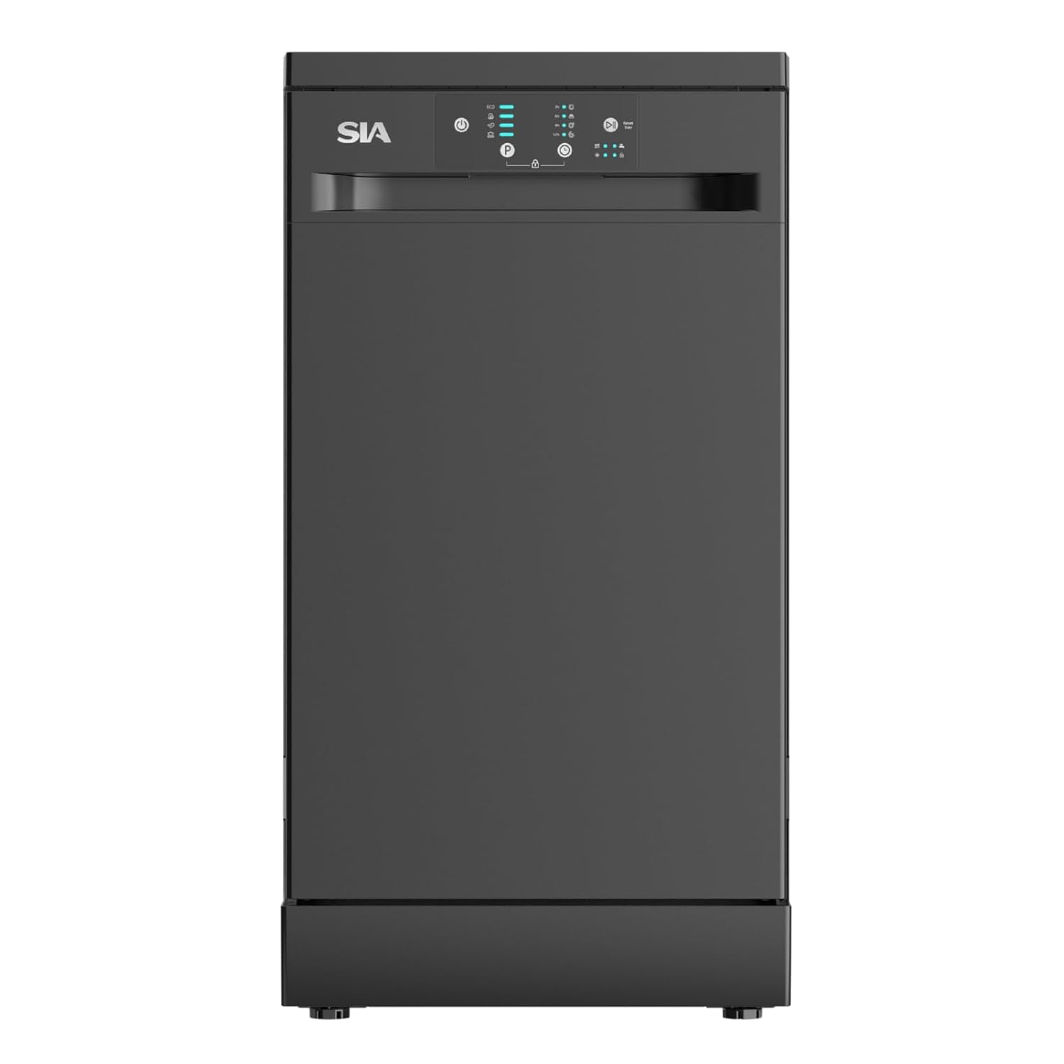 41KGmEBkjNL._SL1500.jpg Freestanding Dishwasher 45cm 9 Place Settings 4 Programs Black - Image 1
