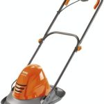 Electric Hover Lawn Mower 1400W 25cm 3 Heights 10m Cable Orange Grey