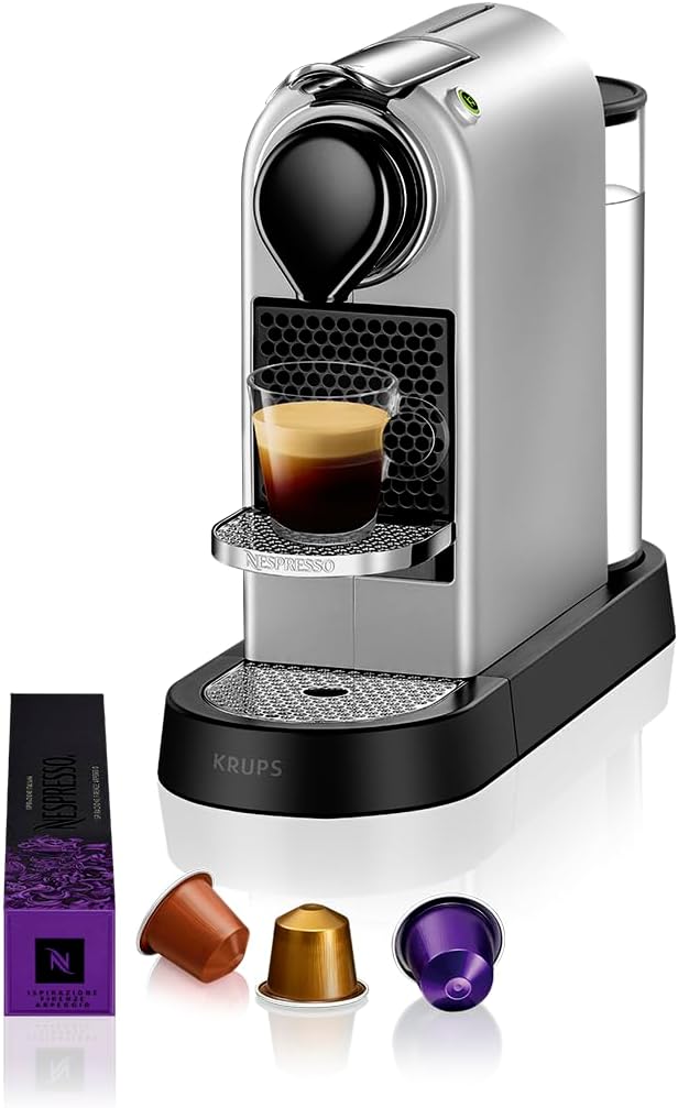 51-JSmQp02L._AC_SL1200.jpg Automatic Pod Coffee Machine 1260W 1L Removable Tank Silver - Image 1