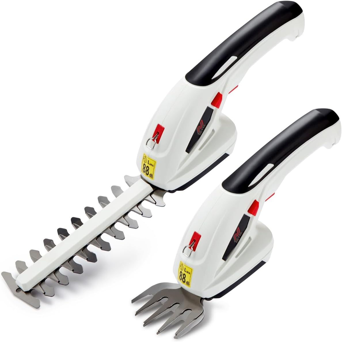 513BSww1B5L._AC_SL1200.jpg 2-in-1 Cordless Hedge Trimmer & Grass Shear 7.2V 1500mAh 17cm Blade Black White - Image 1