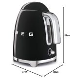 Retro Style Kettle 1.7L 3kW 360 Swivel Base Black - Image 6