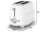 2-Slice Toaster 950W 6 Browning Levels Retro White - Image 7