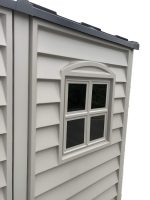 Plastic Garden Storage Shed 6 X 6 Ft Dark Grey Adobe Metal Roof - Image 10