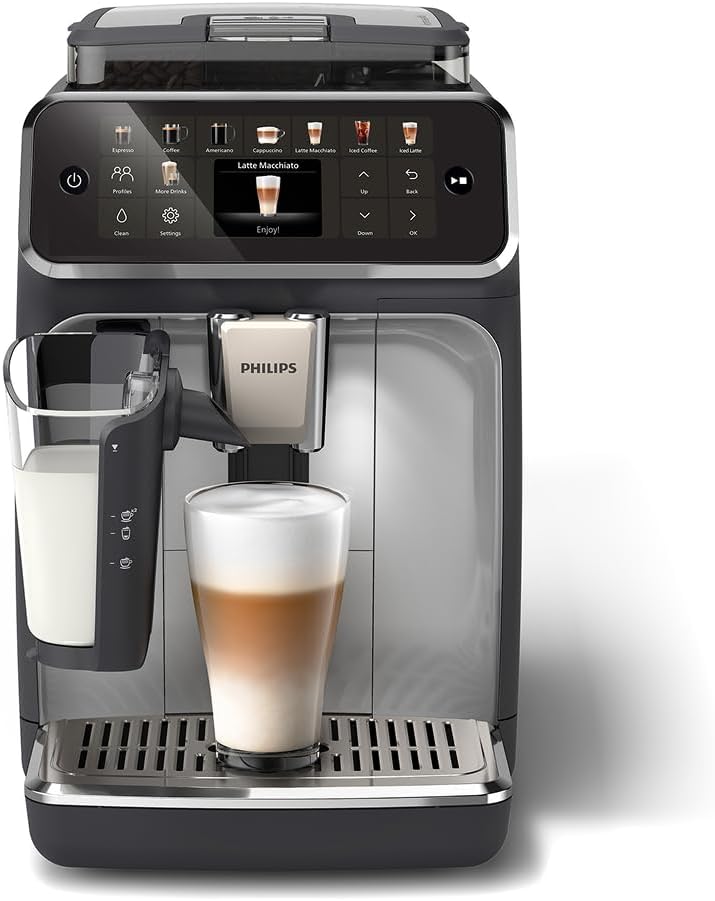 51HNde3S5AL._AC_SL1080.jpg Bean To Cup Coffee Machine 12 Varieties Lattego Milk Frother Ceramic Grinder Black - Image 1