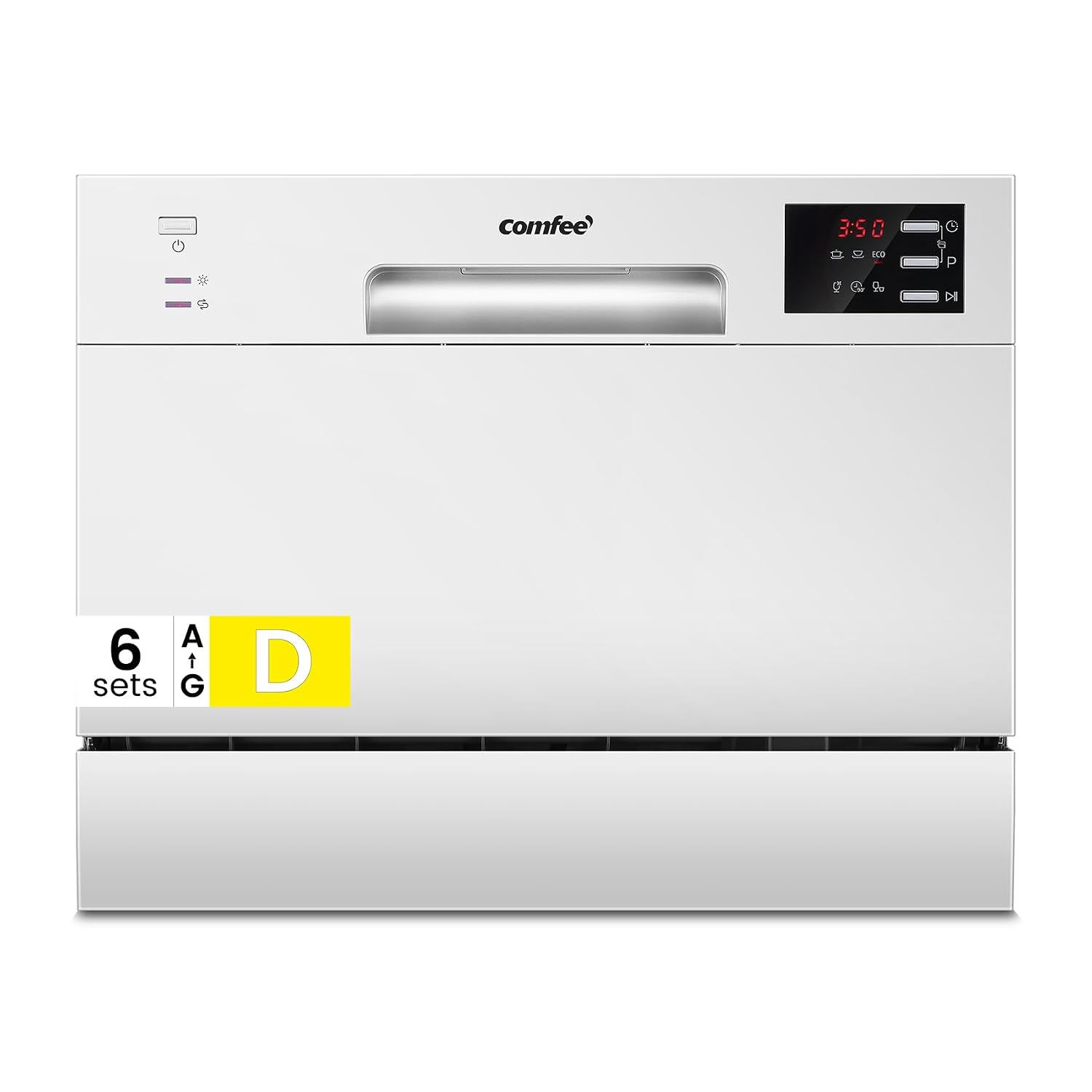 51KsZzndIzL._SL1500.jpg Table Top Dishwasher 6 Place Settings 6.5L LED Display Delay Start White - Image 1