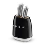 Knife Block Set With Integrated Sharpener 6-Piece Stainless Steel Black - Image 4