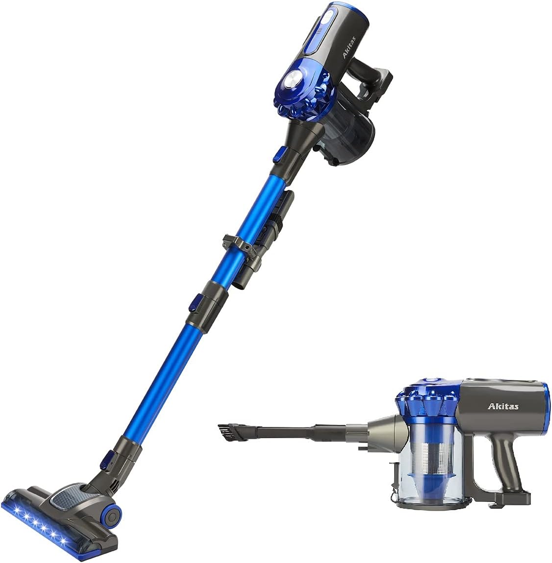 51UVjV-MH1L._AC_SL1200.jpg Cordless Stick Vacuum 0.8L 22.2V 150W 2-in-1 Handheld Upright Blue - Image 1