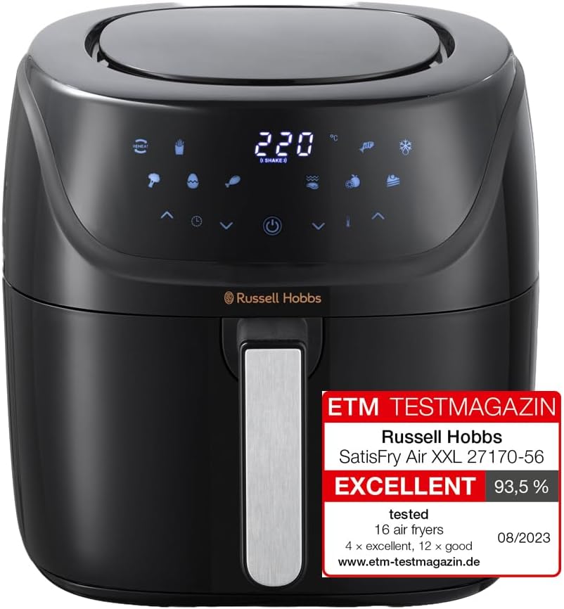 51cFrKW5sEL._AC_SL1000.jpg Digital Air Fryer 8L 10 Preset Programmes 220°C Black - Image 1