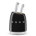 Knife Block Set With Integrated Sharpener 6-Piece Stainless Steel Black - Image 2