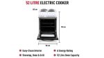 Freestanding Electric Cooker 52L 50cm White - Image 2