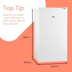 Under Counter Fridge 83L Reversible Door Adjustable Thermostat White - Image 7