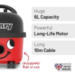 Bagged Cylinder Vacuum 6L 620W Red And Black - Image 3