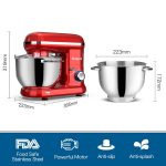 Stand Mixer 6.2L 1500W 6 Speed Red - Image 4