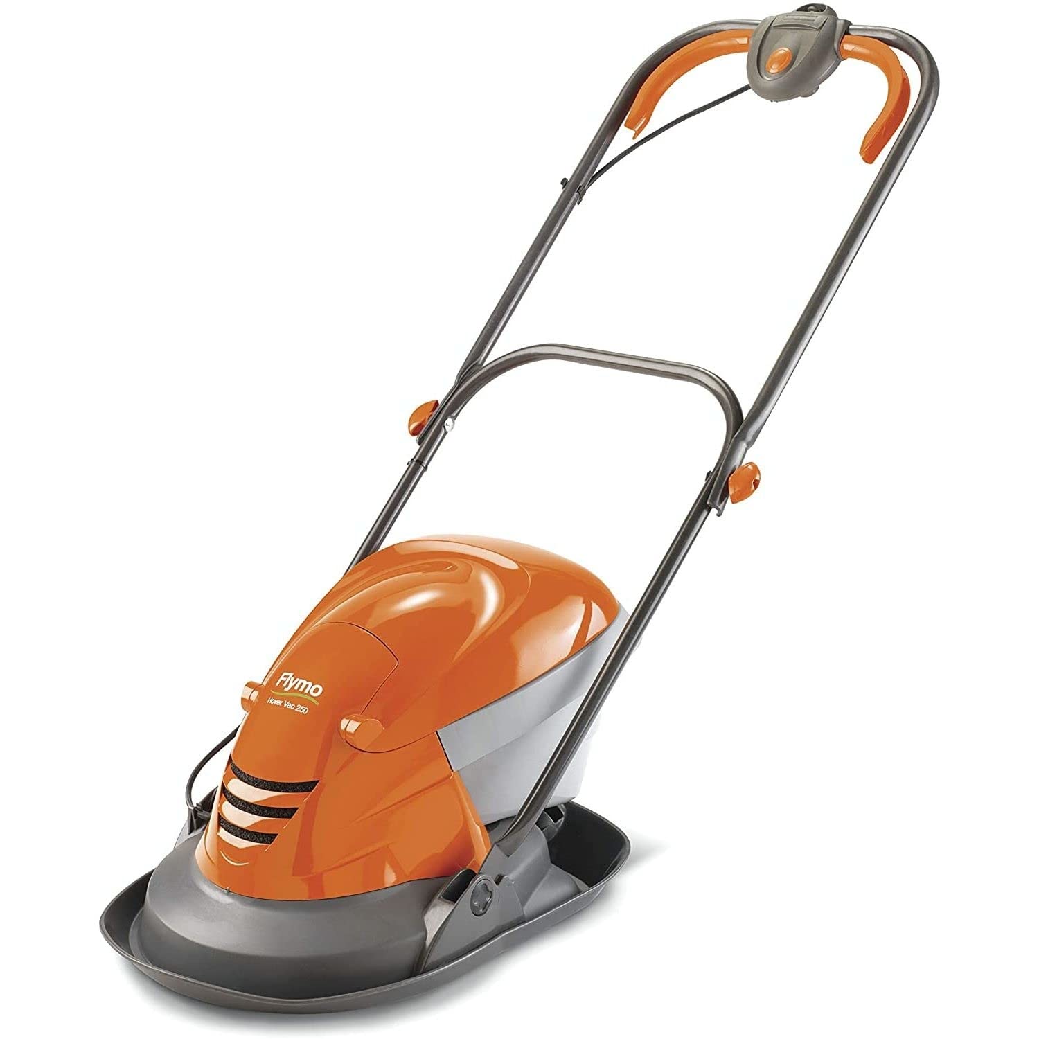 611hW96SJAL._SL1500.jpg Hover Lawn Mower 25cm 1400W 15L Grass Box 4 Cutting Heights Orange Grey - Image 1