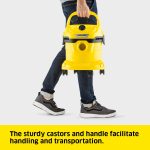 Wet And Dry Vacuum Cleaner 12L 1000W Blowing Function Yellow - Image 3