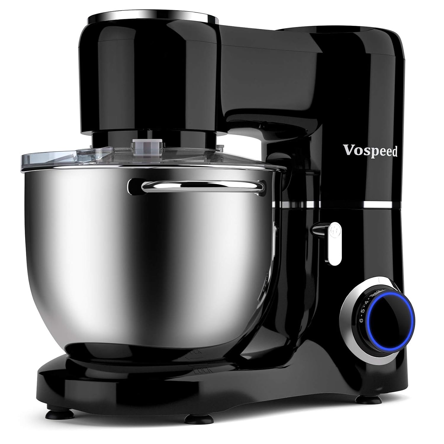 612kRvQHzPL._SL1500.jpg Stand Mixer 8L 6 Speeds Tilt-Head Stainless Steel Bowl Black - Image 1