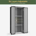 Vertical Garden Storage Shed 29.5 X 17.3 X 68.3 In Black Galvanized Steel - Image 4