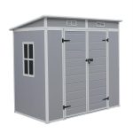 Outdoor Garden Storage Shed 6 X 4 Ft Grey Plastic Aluminium Frame - Image 3