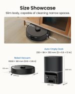 Robot Vacuum Cleaner 5300Pa LiDAR Navigation Auto-Empty Black - Image 9