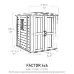 Resin Garden Storage Shed 6 X 6 Ft Beige Double Doors Lockable - Image 7