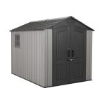 Garden Storage Shed 7 X 9.5 Ft Light Grey HDPE Steel Reinforced