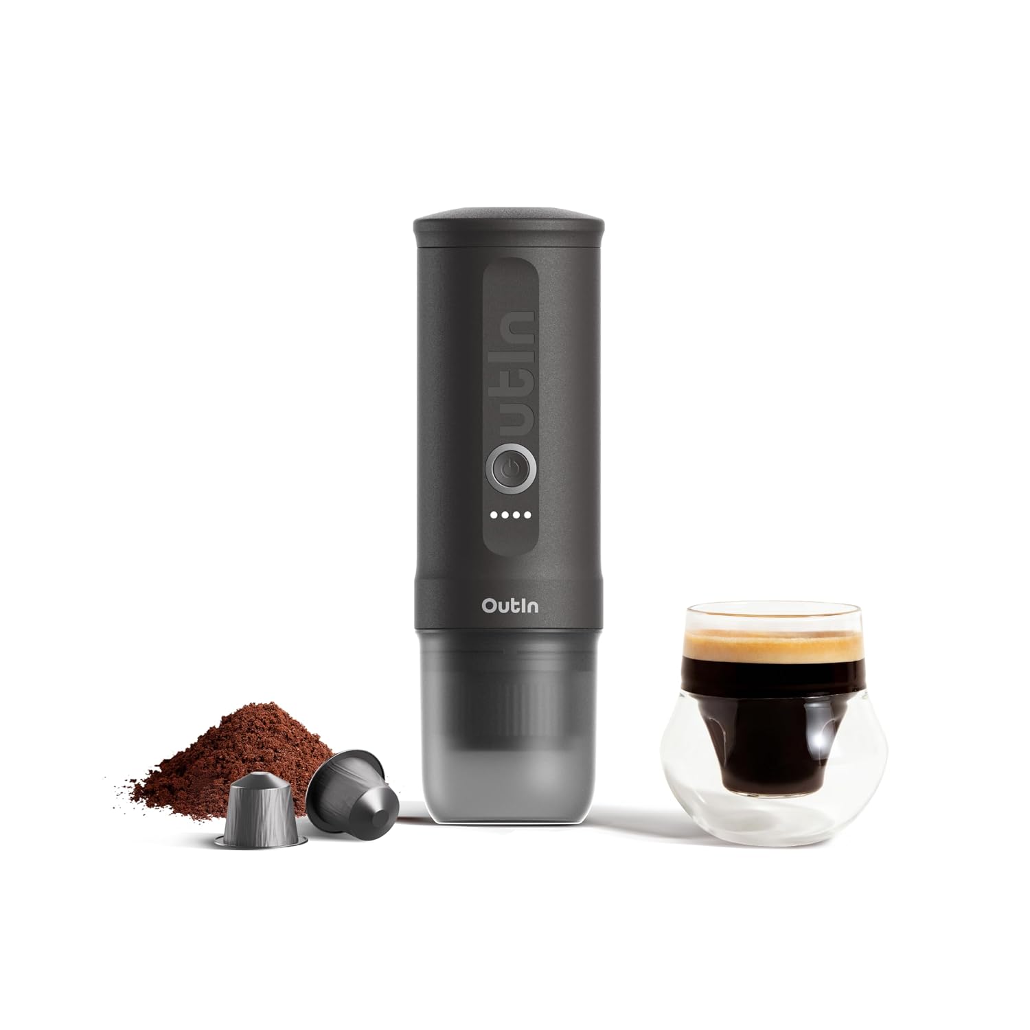 617EZfW3ymL._SL1500.jpg Portable Espresso Machine 20 Bar Self-Heating USB-C Space Grey - Image 1