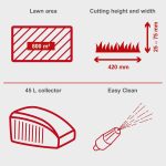 Self-Propelled Petrol Lawn Mower 42cm 131cc 45L Grass Box Red Black - Image 4