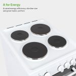 Freestanding Electric Cooker 62L 4 Solid Plate Hobs White - Image 5
