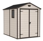 Garden Storage Shed 6 X 5 Ft Beige Resin Double Doors - Image 6