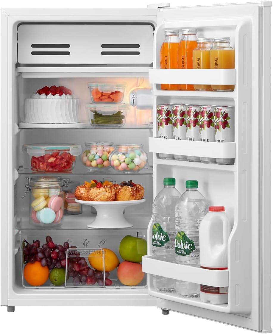 61AMMZ5xw7L._AC_SL1200.jpg Under Counter Fridge 93L Cooler Box Interior Light Reversible Door White - Image 1