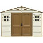 Plastic Garden Storage Shed 10 X 8 Ft Beige Brown Hinged Doors - Image 9