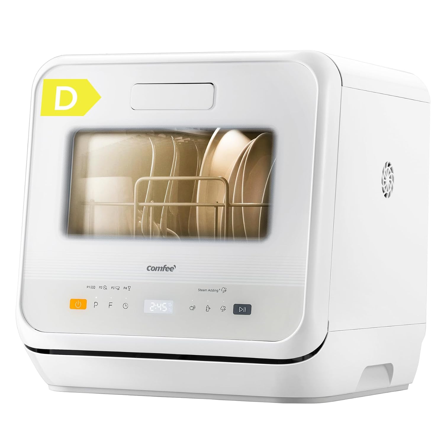 61B49KeUGaL._SL1500.jpg Table Top Dishwasher 6 Programs 5L Tank 72H Storage White - Image 1