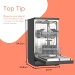 Freestanding Dishwasher 45cm 9 Place Settings 4 Programs Black - Image 5