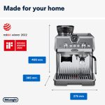 Espresso Pump Coffee Machine 1450W Cold Brew Function Milk Frother Titanium - Image 3