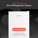 Under Counter Fridge 88L Adjustable Thermostat White Reversible Door - Image 2