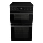 Electric Cooker 69L/43L Double Oven Air Fry Mode Ceramic Hob Black