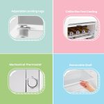 Under Counter Fridge 93L Retro Chiller Box Adjustable Thermostat White - Image 6