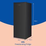 Freestanding Larder Fridge 242L 55cm 143cm Black - Image 2