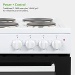 Freestanding Electric Cooker 62L 4 Solid Plate Hobs White - Image 7