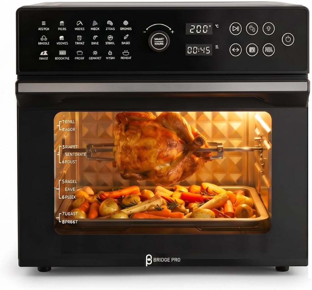 61FOjTpZdEL._AC_SL1126.jpg Air Fryer Oven 30L 1800W With Rotisserie 20-In-1 Dual Cook Black - Image 1