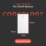 Under Counter Fridge 88L Adjustable Thermostat White Reversible Door - Image 4