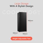 Tall Freestanding Freezer 142L Reversible Door 42dB Black - Image 4
