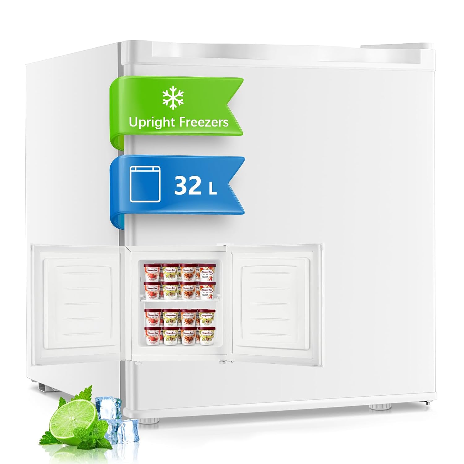 61IZ5bWgA2L._SL1500.jpg Table Top Mini Freezer 32L White Freestanding - Image 1