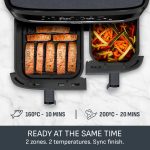 Dual Air Fryer 11L 8 In 1 2700W Touchscreen Java-Grey - Image 5