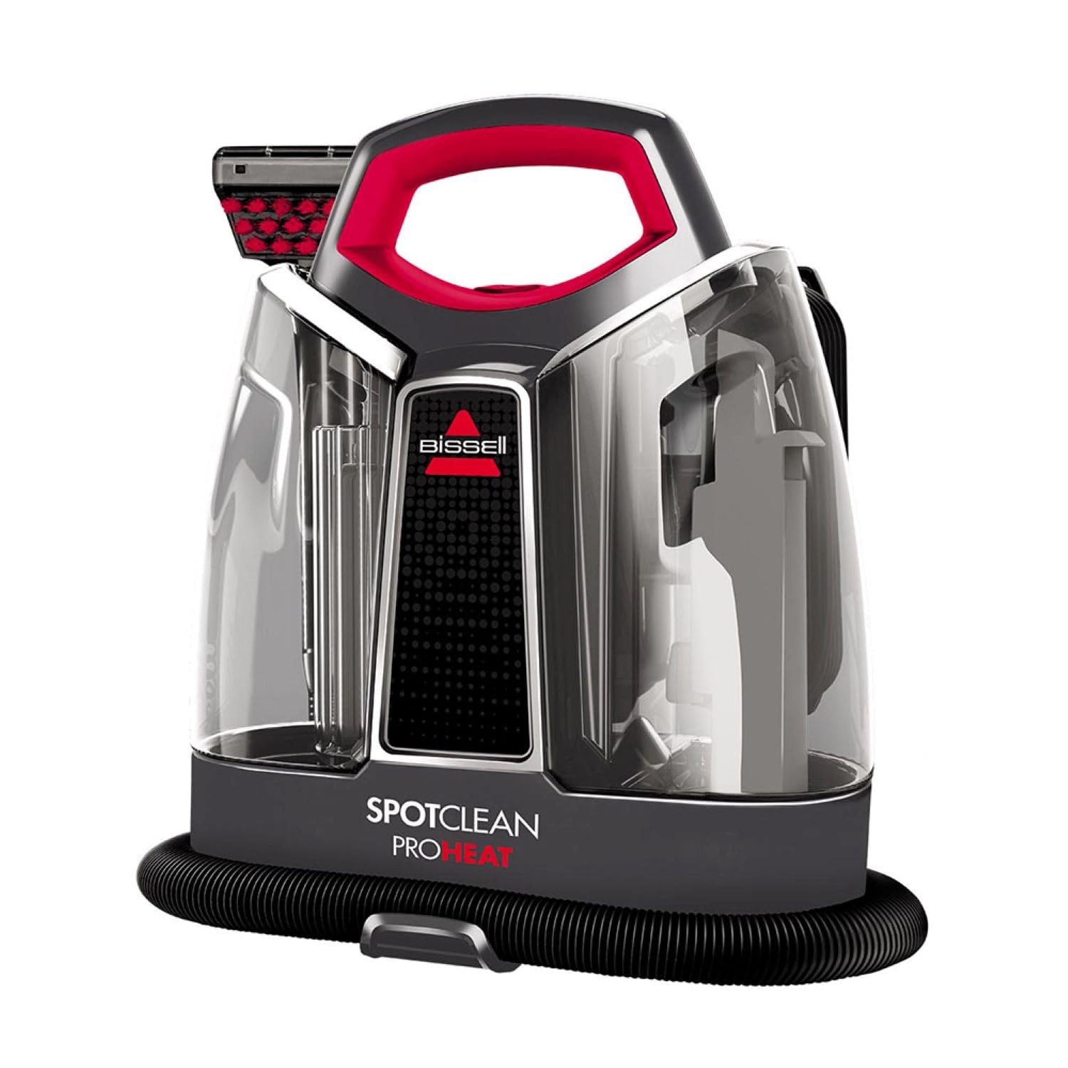 61KIaIpuDiL._SL1500.jpg Portable Spot Cleaner 330W HeatWave Technology 1.5m Hose Titanium/Red - Image 1