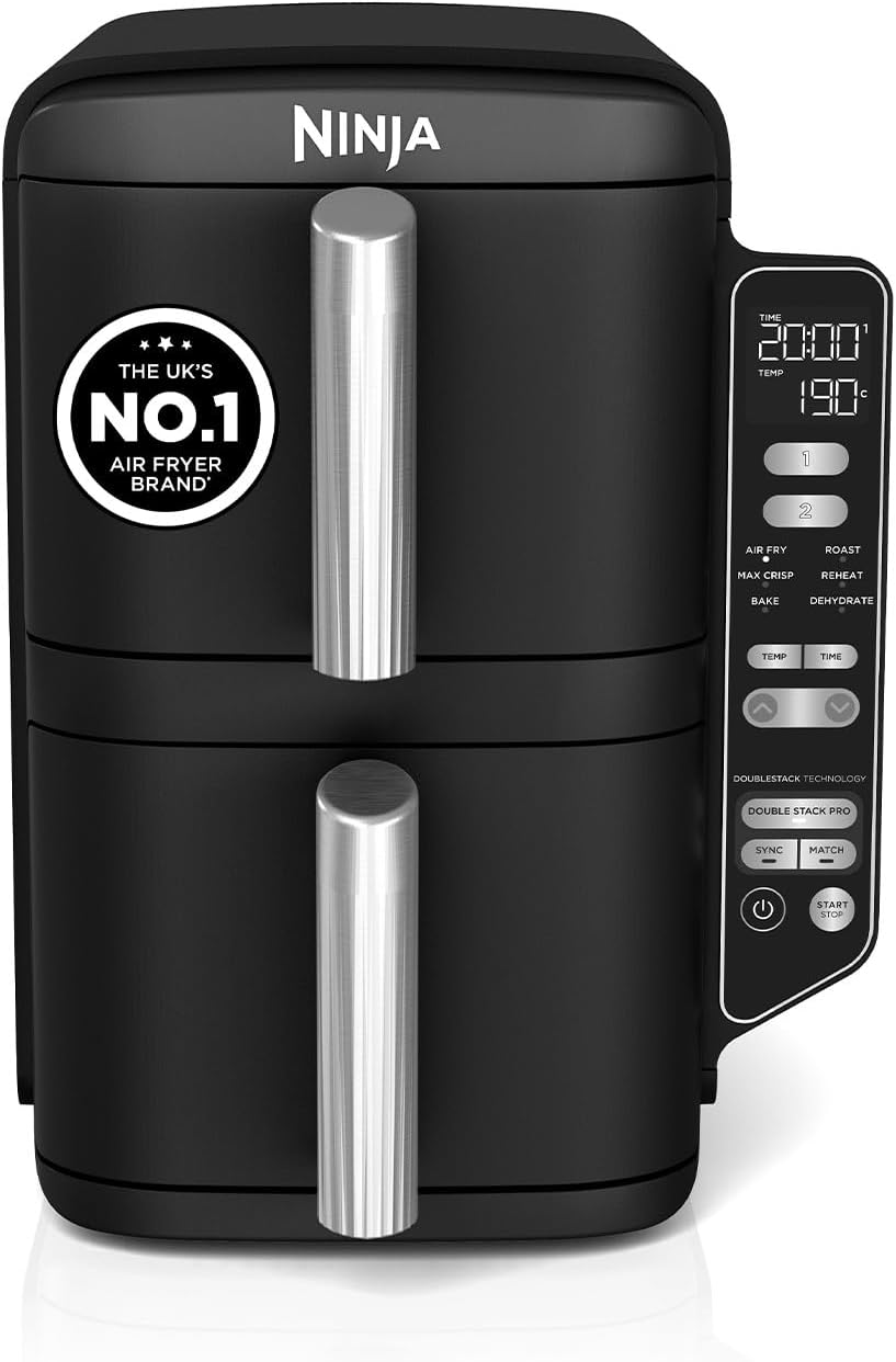 61KR8FIqATL._AC_SL1400.jpg Double Stack Air Fryer 7.6L 2470W 6 Functions Black - Image 1