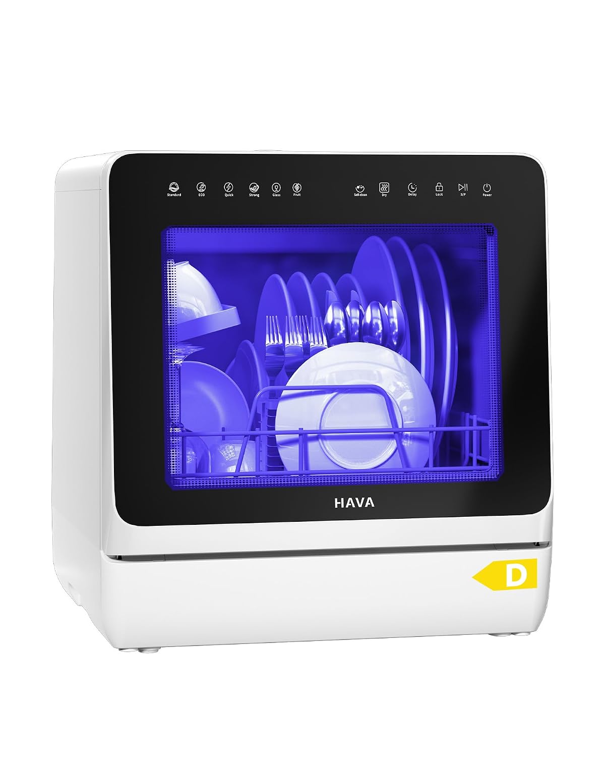 61LBUfIaj2L._SL1500.jpg Countertop Dishwasher 5L 8 Programs With Water Softener Black - Image 1
