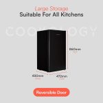 Freestanding Under Counter Fridge 93L Reversible Door Black - Image 5