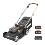 Cordless Lawn Mower 37cm Cutting Width 6 Height Settings 20-70mm 40V 4.0Ah Black